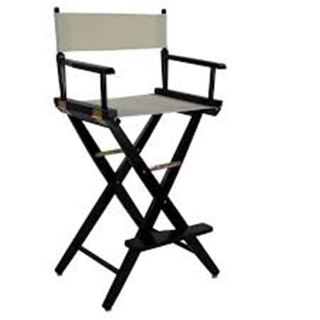 American Trail American Trails 206-22-032-12 24 in. Extra-Wide Premium Directors Chair; Black Frame with Natural Color Cover 206-22/032-12